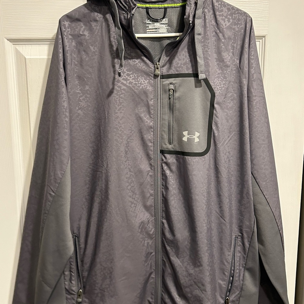 Under Armour Men's Gray Hooded Jacket, Size XL